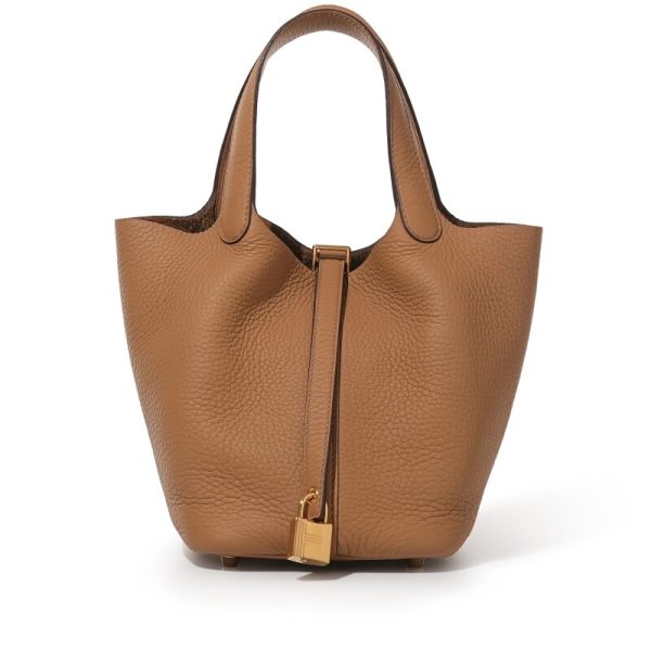 Hermes Biscuit Clemence Picotin Lock 18 Gold Hardware