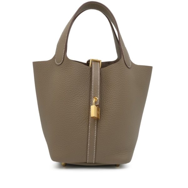 Hermes Etoupe Clemence Picotin Lock 18 Gold Hardware