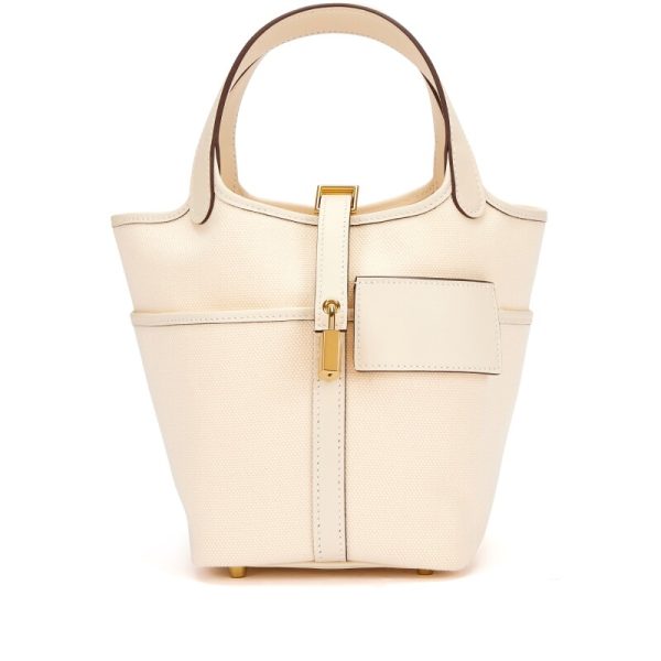 Hermes Nata Swift and Toile Geoland Cargo Picotin Lock 18 Palladium Hardware