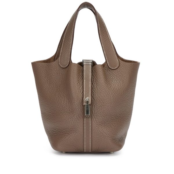 Hermes Etoupe Clemence Picotin Lock 18 Palladium Hardware