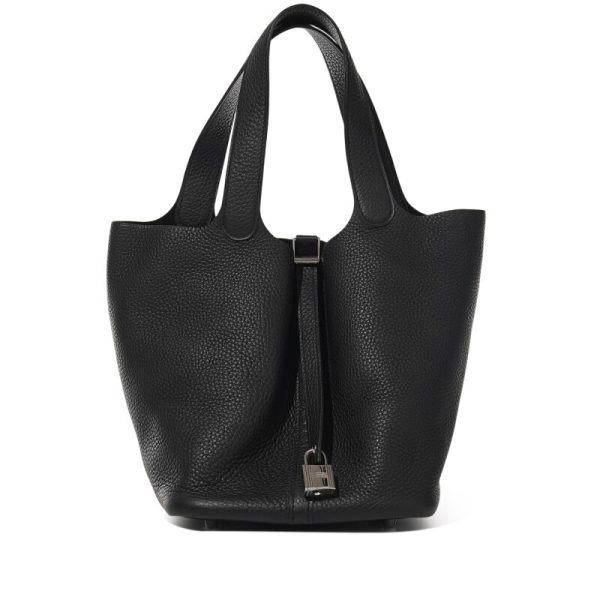 Hermes Black Clemence Picotin Lock 22 Palladium Hardware