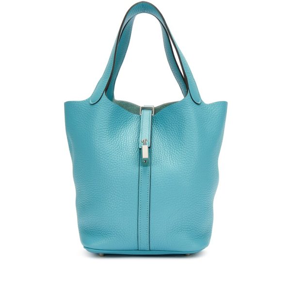 Hermes Bleu Saint Cyr Clemence Picotin Lock 22 Palladium Hardware