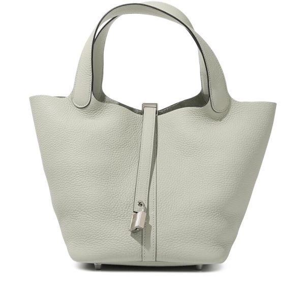 Hermes Gris Neve Clemence Picotin Lock 22 Palladium Hardware