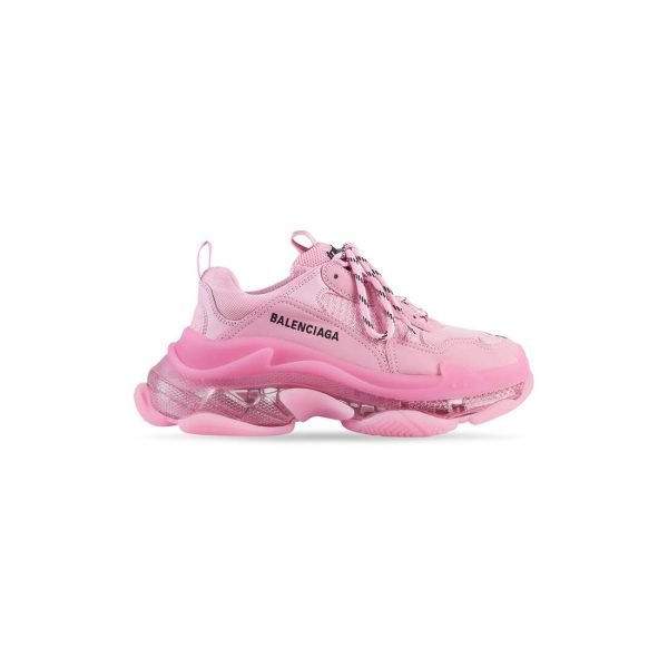 Womens Triple S Clear Sole Sneaker in Pink