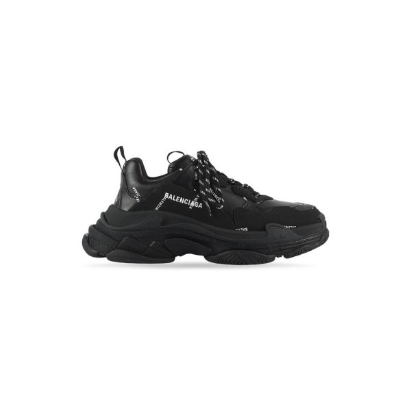 Womens Triple S Sneaker Allover Logo in Black