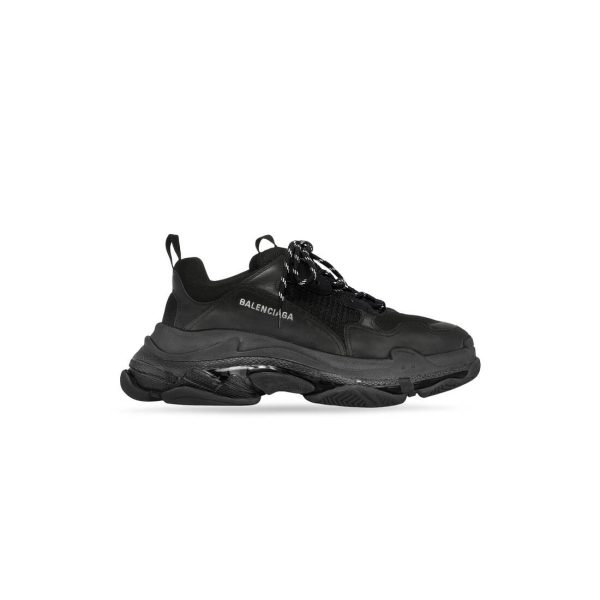 Mens Triple S Clear Sole Sneaker  in Black