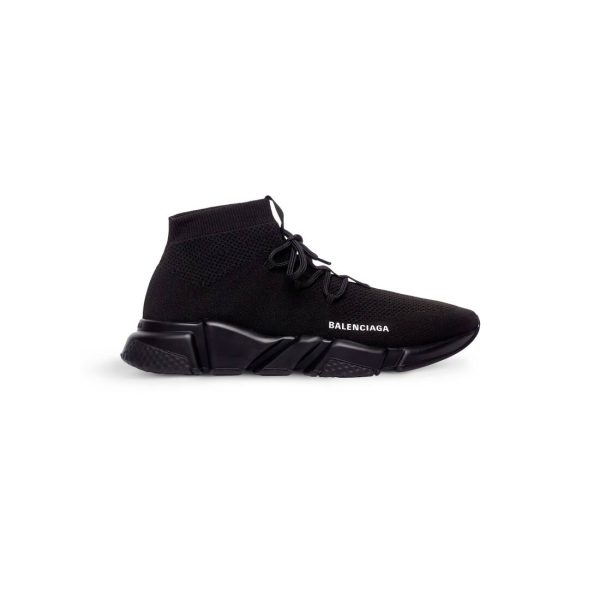 Mens Speed Lace-up Recycled Knit Sneaker in Black