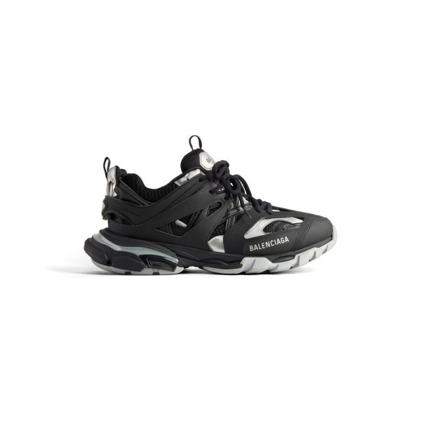 Mens Track Sneaker in Black/silver