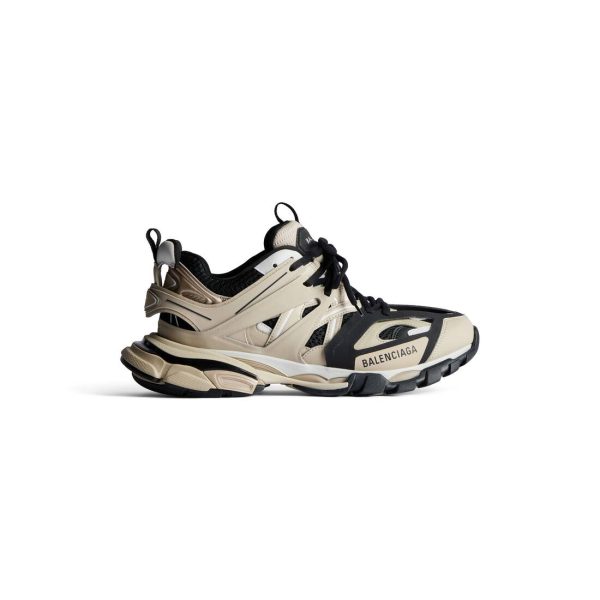Womens Track Sneaker in Beige/black
