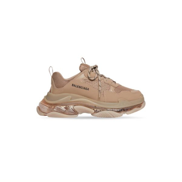Mens Triple S Clear Sole Sneaker in Brown