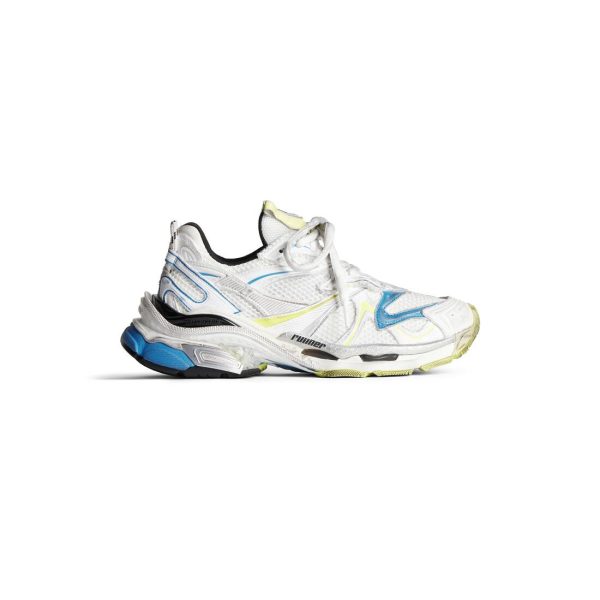 Mens Runner 2.0 Sneaker in White/yellow/blue