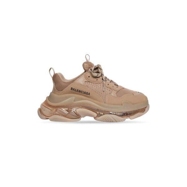 Womens Triple S Clear Sole Sneaker in Brown