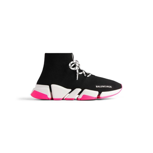 Womens Speed 2.0 Lace-up Recycled Knit Sneaker  in Black
