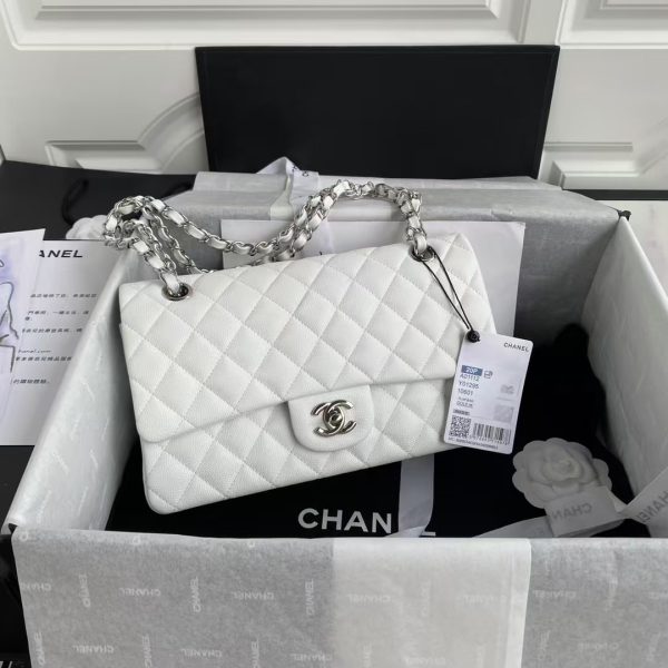 Chanel Classic 11.12 Handbag Caviar Silver Hardware