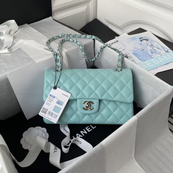 Chanel Small Classic Handbag Caviar Silver Hardware