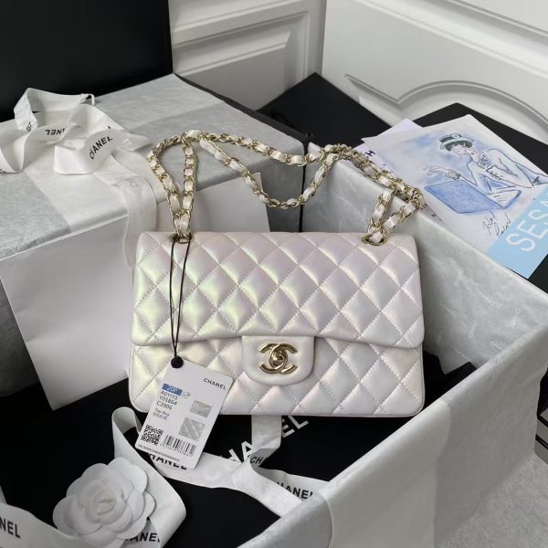Chanel Small Classic Handbag Gradient Metal