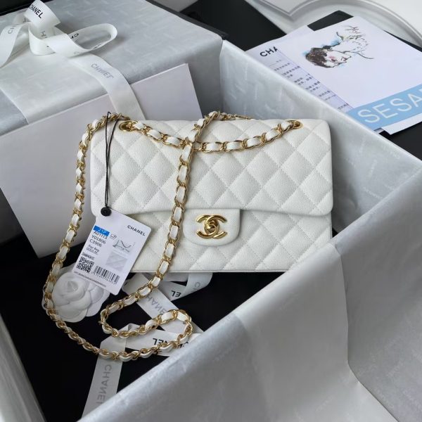 Chanel Small Classic Handbag Caviar Gold Hardware