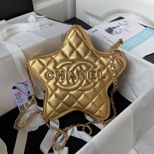Chanel 24C AS4579 Star Bag Metallic Gold Lambskin Gold Hardware