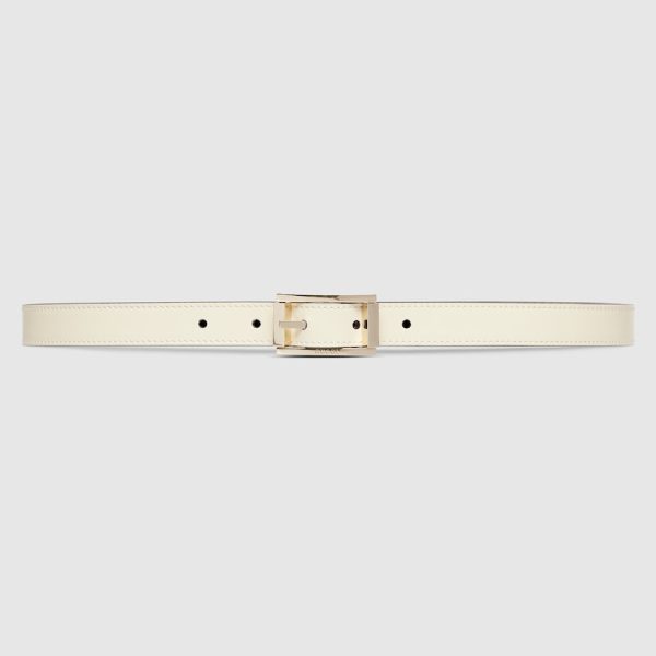 Reversible thin belt with rectangular buckle