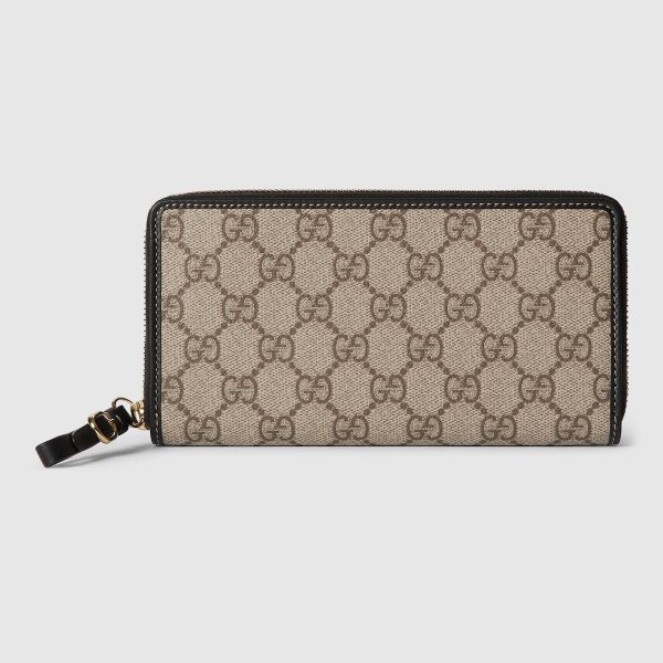 GG Emblem Zip Around Wallet