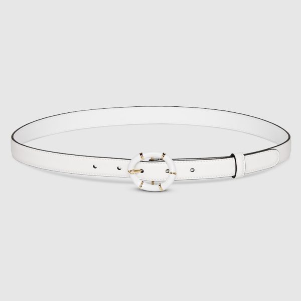 Thin belt with round bamboo buckle