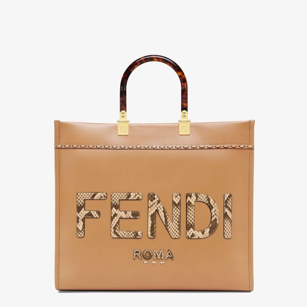 Fendi Sunshine Medium Snakeskin Shopping Bag