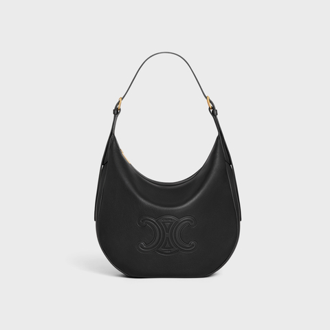 MEDIUM HELO?SE BAG CUIR TRIOMPHE IN SUPPLE CALFSKIN BLACK