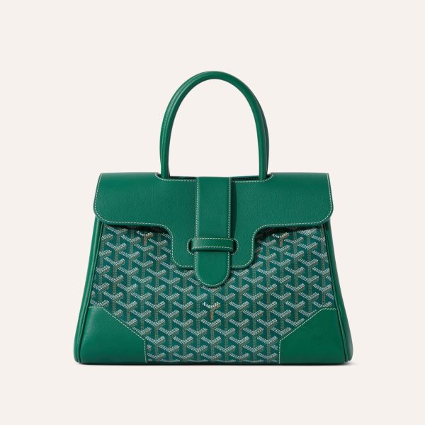Goyard Saigon Tote Green Goyardine Canvas Palladium Hardware