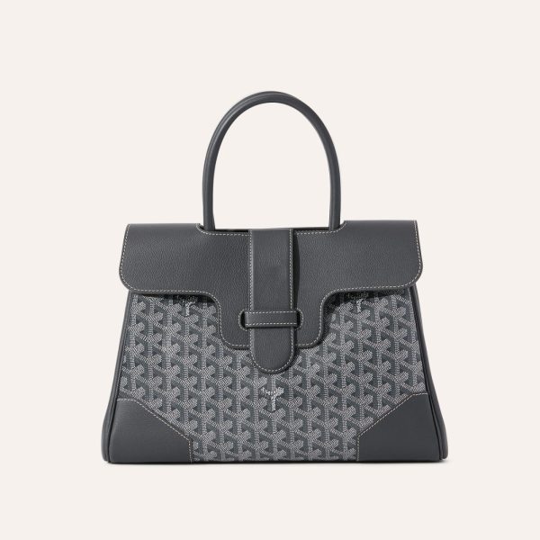 Goyard Saigon Tote Grey Goyardine Canvas Palladium Hardware