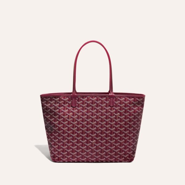 Goyard Goyardine Artois Tote PM Bordeaux Canvas & Chevroches Calfskin Palladium Hardware