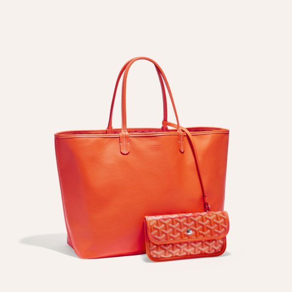 Goyard Goyardine Orange Anjou PM Reversible Tote Bag Palladium Hardware