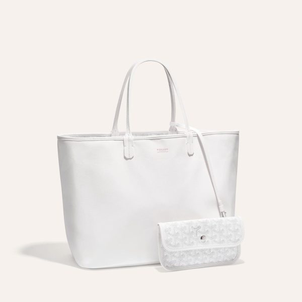Goyard Goyardine White Anjou PM Reversible Tote Bag Palladium Hardware