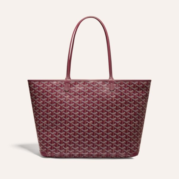 Goyard Artois Tote MM Bordeaux Goyardine Canvas & Chevroches Calfskin Palladium Hardware
