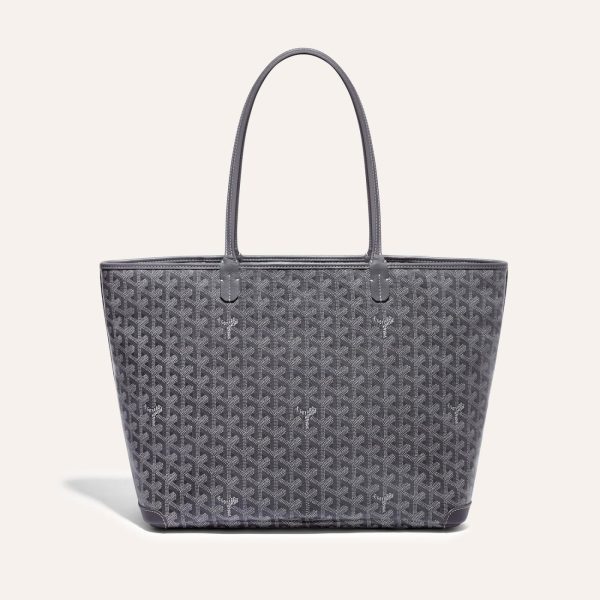 Goyard Artois Tote MM Grey Goyardine Canvas & Chevroches Calfskin Palladium Hardware