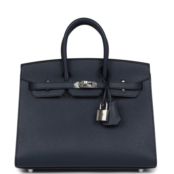Hermes Birkin 25 Bleu Indigo Epsom Palladium Hardware