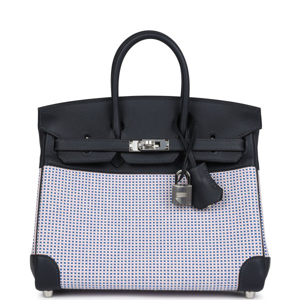 Hermes Birkin Quadrille 25 Caban Swift and Toile Palladium Hardware