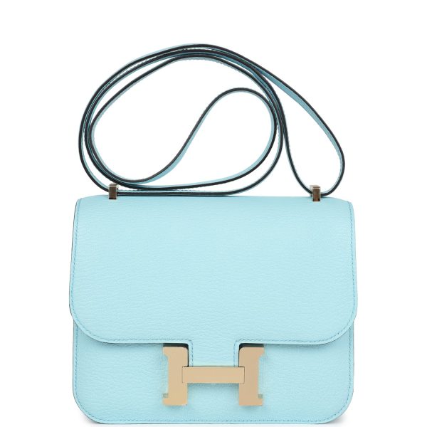 Hermes Constance 18 Bleu Zephyr Chevre Permabrass Hardware