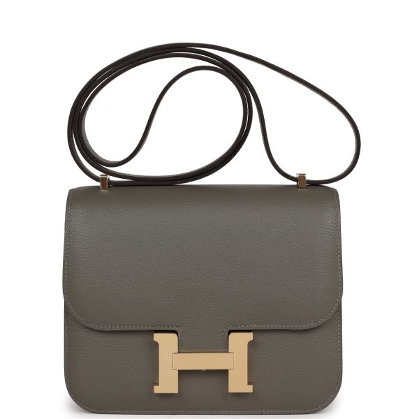 Hermes Constance 18 Gris Meyer Verso Evercolor Permabrass Hardware