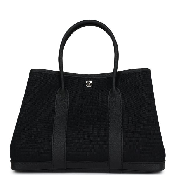 Hermes Garden Party 30 Black Toile and Negonda Palladium Hardware