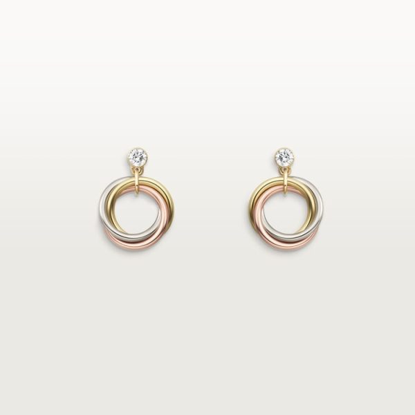 Trinity earrings, brilliant-cut diamonds