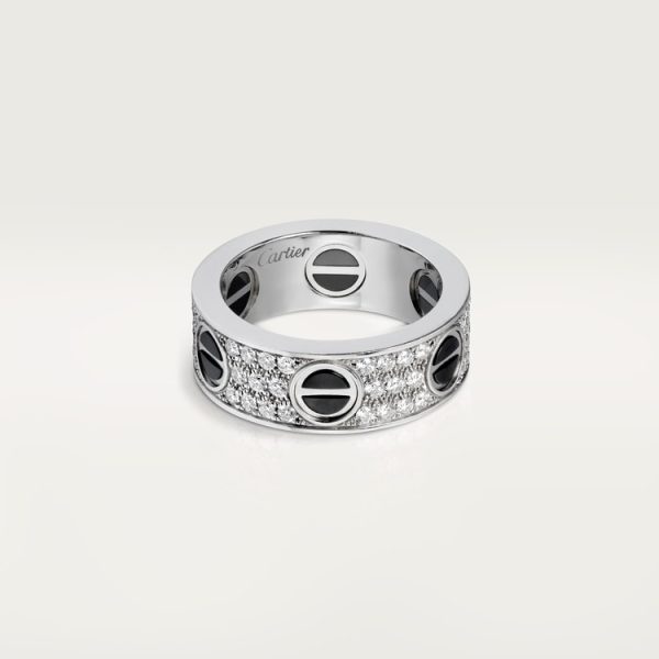 LOVE ring, classic model, paved, ceramic