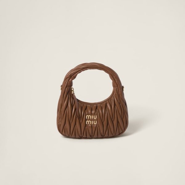 Wander matelassé nappa leather hobo bag