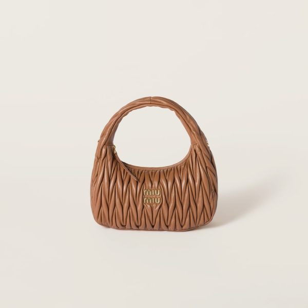 Regular wander matelassé nappa leather hobo bag