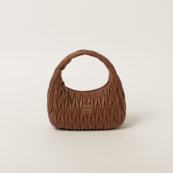 Large wander matelassé nappa leather hobo bag