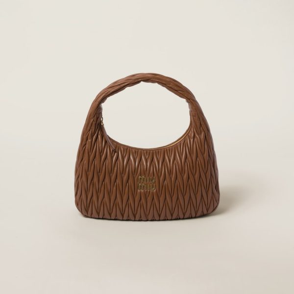 Maxi wander matelassé nappa leather hobo bag