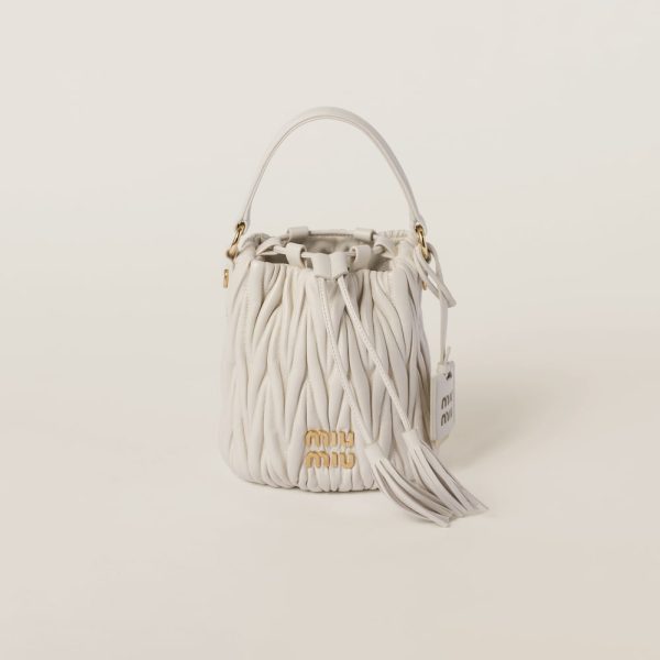 Matelassé nappa leather bucket bag