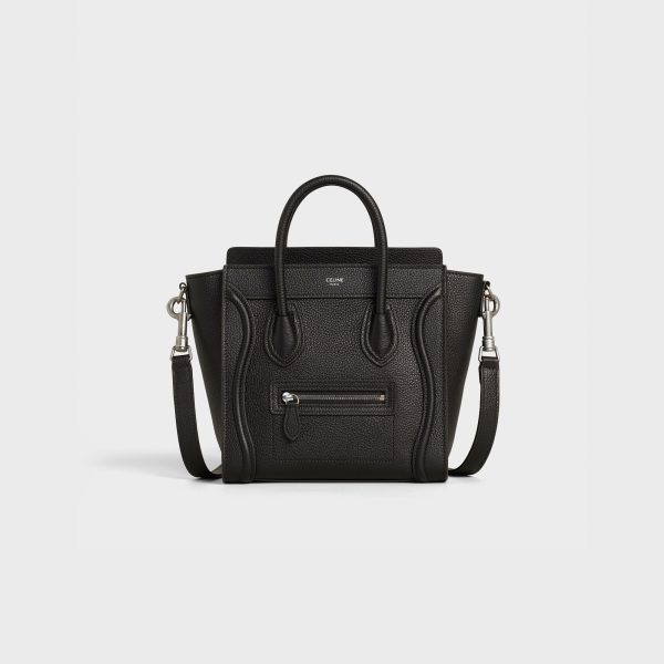 NANO LUGGAGE BAG IN BABY DRUNMED CALFSKIN BLACK