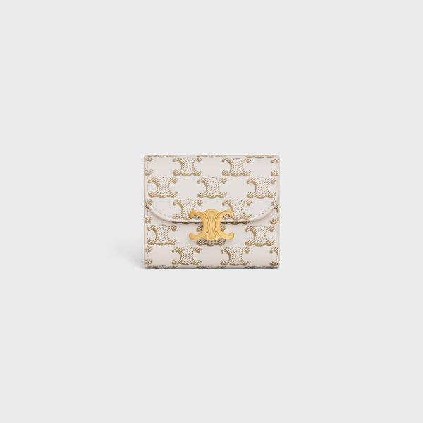 SMALL FLAP WALLET TRIOMPHE IN TRIOMPHE CANVAS TAN