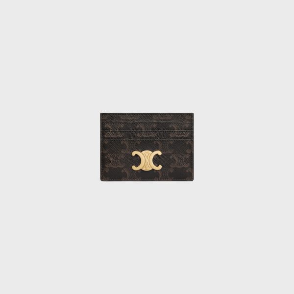 CARD HOLDER TRIOMPHE IN TRIOMPHE CANVAS TAN