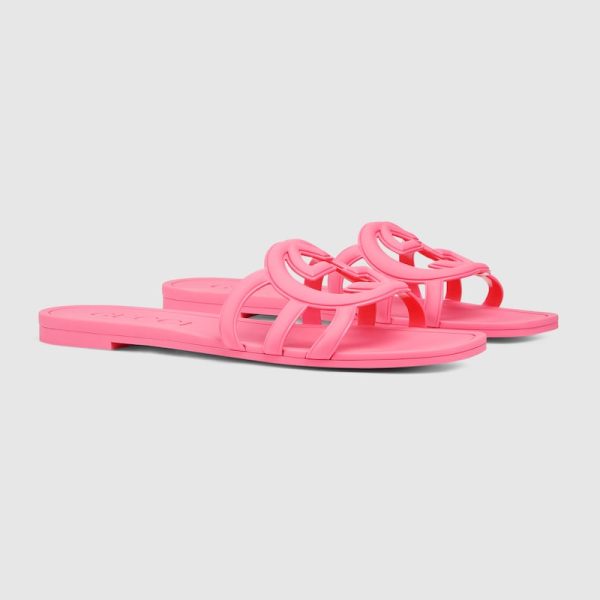 Womens Interlocking G slide sandal
